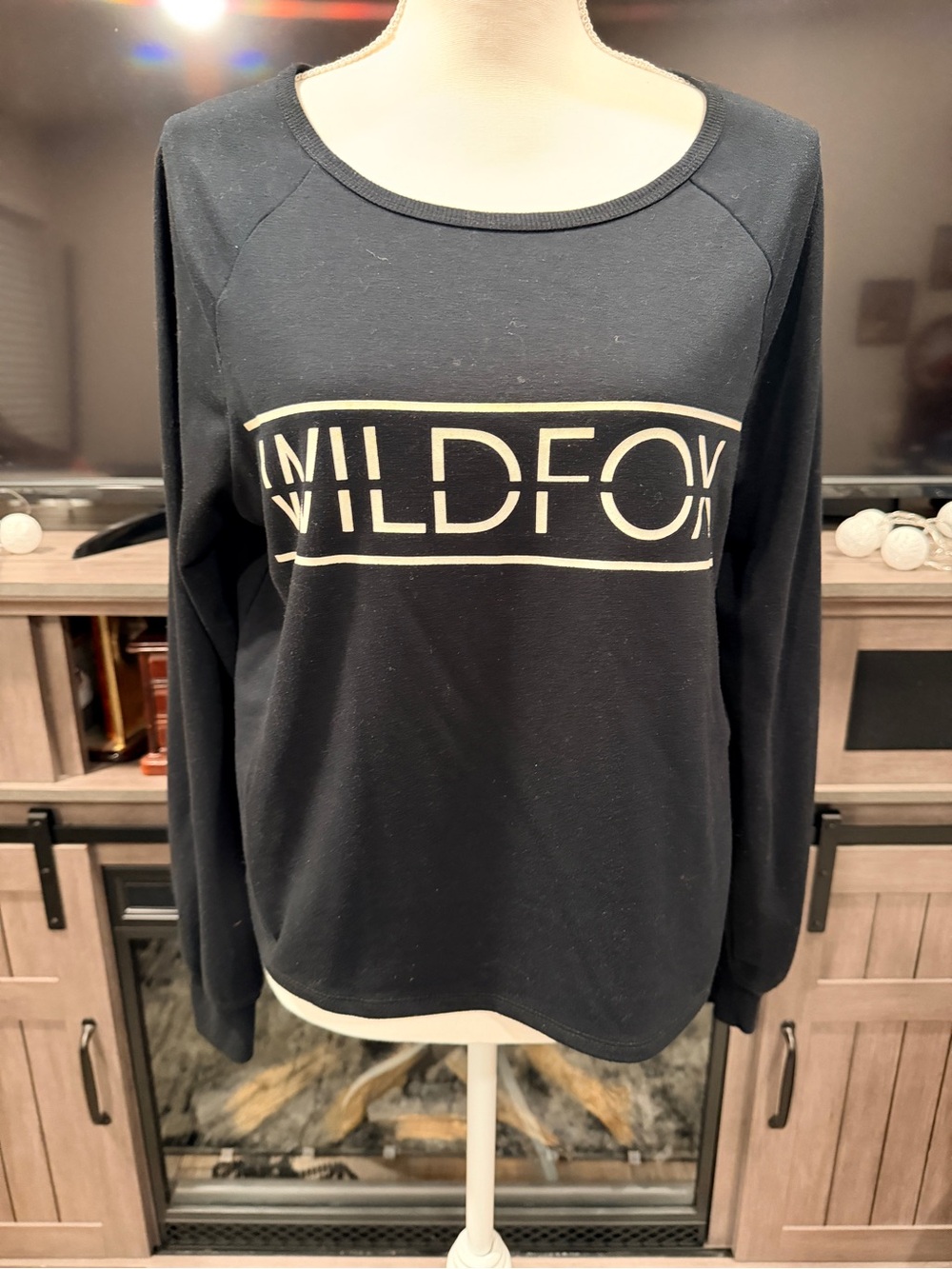 Wildfox Black Sweatshirt with Cream Logo